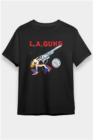L.A. Guns Siyah Unisex Tişört T-Shirt - TişörtFabrikası