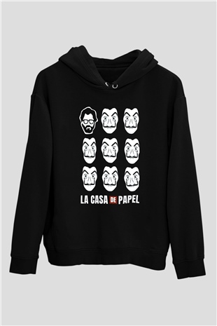 La casa de papel Siyah Unisex Hoodie