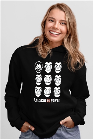 La casa de papel Siyah Unisex Hoodie