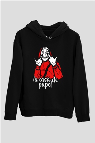 La casa de papel Siyah Unisex Hoodie