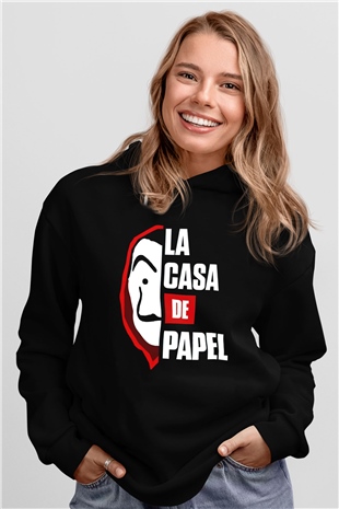 La casa de papel Siyah Unisex Hoodie