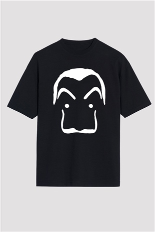La casa de papel Siyah Unisex Oversize Tişört T-Shirt