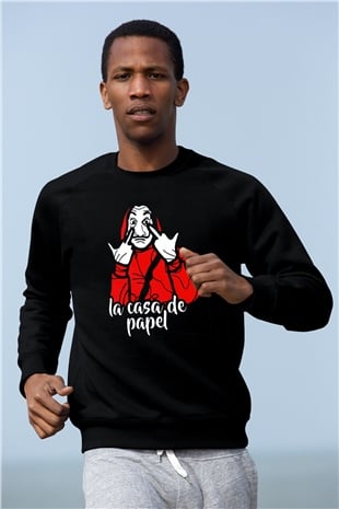 La casa de papel Siyah Unisex Sweatshirt