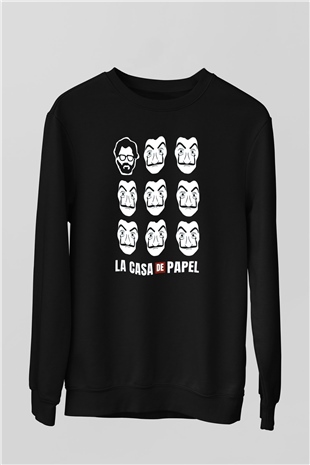 La casa de papel Siyah Unisex Sweatshirt