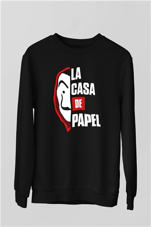 La casa de papel Siyah Unisex Sweatshirt