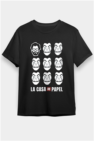 La casa de papel Siyah Unisex Tişört T-Shirt