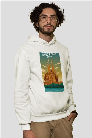 La Sagrada Familia Beyaz Unisex Hoodie