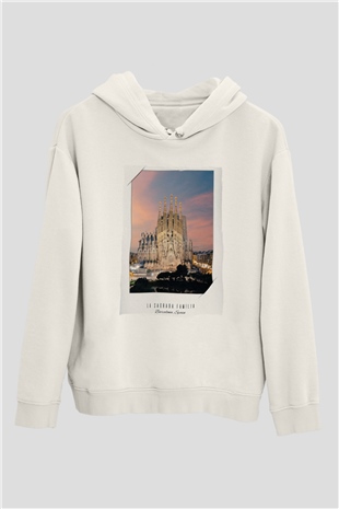 La Sagrada Familia Beyaz Unisex Hoodie