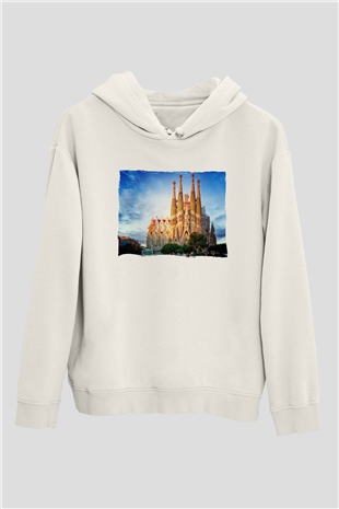 La Sagrada Familia Beyaz Unisex Hoodie