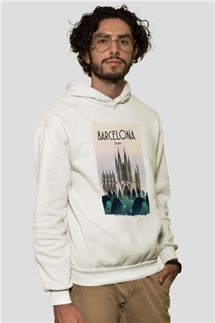 La Sagrada Familia Beyaz Unisex Hoodie