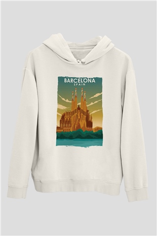 La Sagrada Familia Beyaz Unisex Hoodie