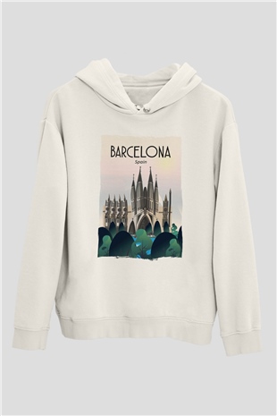 La Sagrada Familia Beyaz Unisex Hoodie