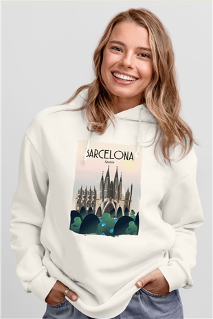 La Sagrada Familia Beyaz Unisex Hoodie