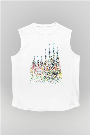 La Sagrada Familia Beyaz Unisex Kolsuz Tişört