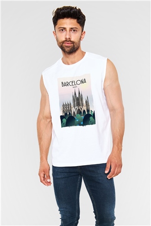 La Sagrada Familia Beyaz Unisex Kolsuz Tişört