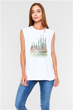 La Sagrada Familia Beyaz Unisex Kolsuz Tişört