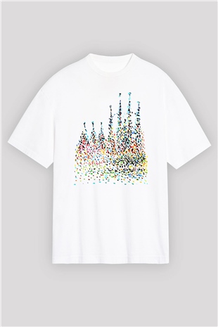 La Sagrada Familia Beyaz Unisex Oversize Tişört T-Shirt