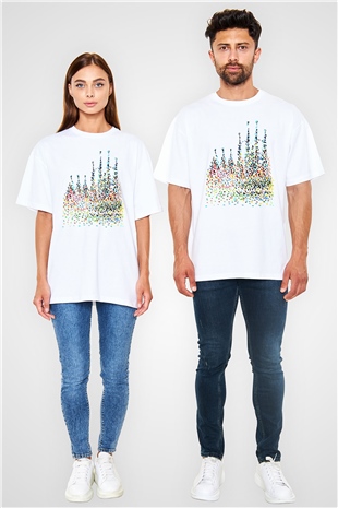 La Sagrada Familia Beyaz Unisex Oversize Tişört T-Shirt
