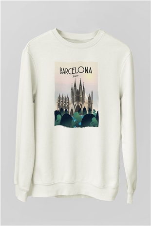 La Sagrada Familia Beyaz Unisex Sweatshirt