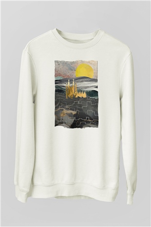 La Sagrada Familia Beyaz Unisex Sweatshirt