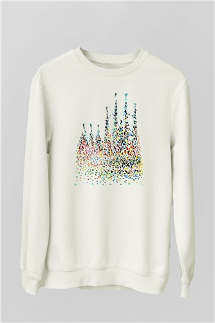La Sagrada Familia Beyaz Unisex Sweatshirt
