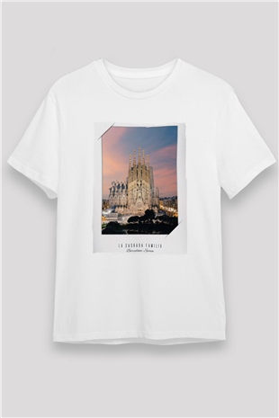 La Sagrada Familia Beyaz Unisex Tişört T-Shirt - TişörtFabrikası