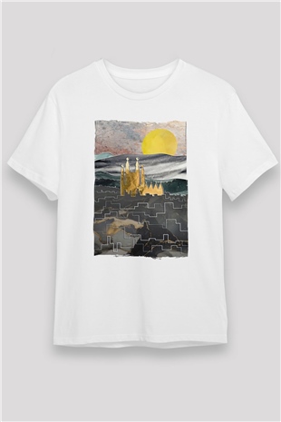 La Sagrada Familia Beyaz Unisex Tişört T-Shirt - TişörtFabrikası