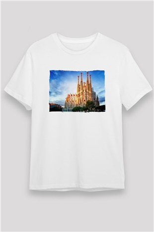 La Sagrada Familia Beyaz Unisex Tişört T-Shirt - TişörtFabrikası