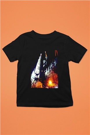 La Sagrada Familia Siyah Unisex Çocuk Tişört