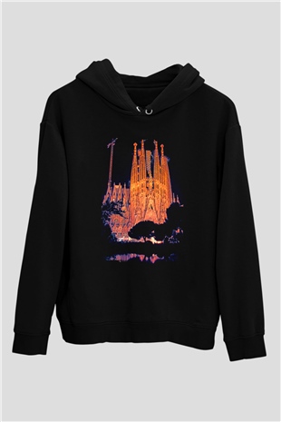 La Sagrada Familia Siyah Unisex Hoodie