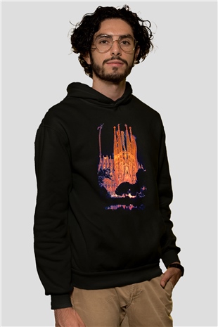 La Sagrada Familia Siyah Unisex Hoodie