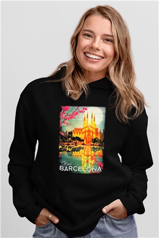 La Sagrada Familia Siyah Unisex Hoodie