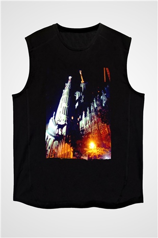 La Sagrada Familia Siyah Unisex Kolsuz Tişört
