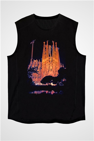 La Sagrada Familia Siyah Unisex Kolsuz Tişört