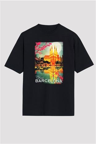 La Sagrada Familia Siyah Unisex Oversize Tişört T-Shirt
