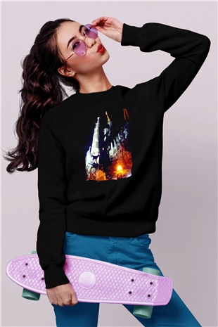 La Sagrada Familia Siyah Unisex Sweatshirt