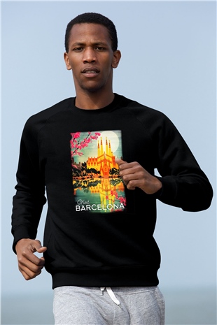 La Sagrada Familia Siyah Unisex Sweatshirt