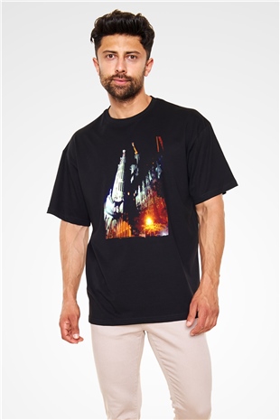 La Sagrada Familia Siyah Oversize Tişört Oversize T-shirt - TişörtFabrikası