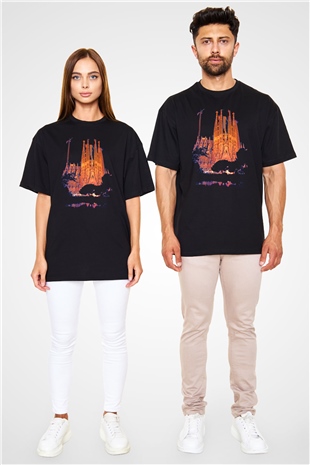 La Sagrada Familia Siyah Oversize Tişört Oversize T-shirt - TişörtFabrikası