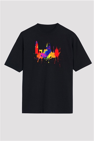 La Sagrada Familia Siyah Oversize Tişört Oversize T-shirt - TişörtFabrikası