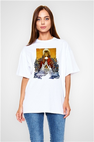 Labyrinth Beyaz Unisex Oversize Tişört