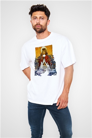 Labyrinth Beyaz Unisex Oversize Tişört