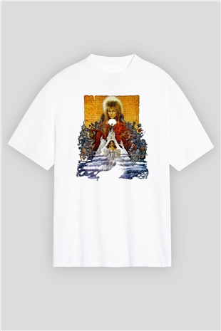Labyrinth Beyaz Unisex Oversize Tişört