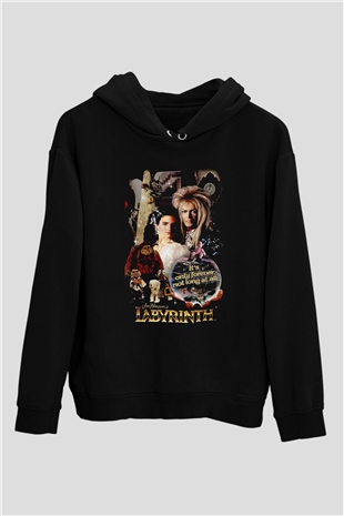Labyrinth Siyah Unisex Hoodie