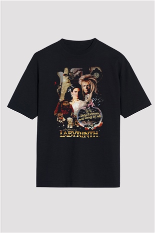 Labyrinth Siyah Oversize Tişört