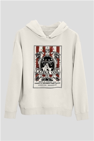 Lacuna Coil Beyaz Unisex Kapşonlu Sweatshirt