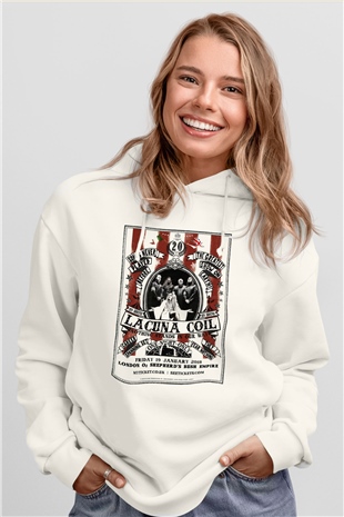 Lacuna Coil Beyaz Unisex Kapşonlu Sweatshirt