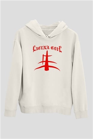 Lacuna Coil Beyaz Unisex Kapşonlu Sweatshirt