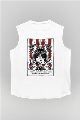 Lacuna Coil Beyaz Unisex Kolsuz Tişört