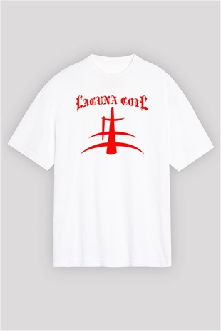 Lacuna Coil Beyaz Unisex Oversize Tişört T-Shirt